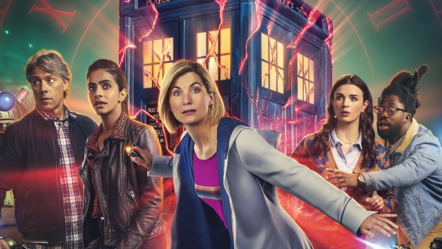 It's a New Year's Eve to remember for the Doctor this year. (c) BBC Studios Doctor Who Thirteenth Doctor Jodie Whittaker Mandip Gill Yaz Khan Dan John Bishop Aisling Bea