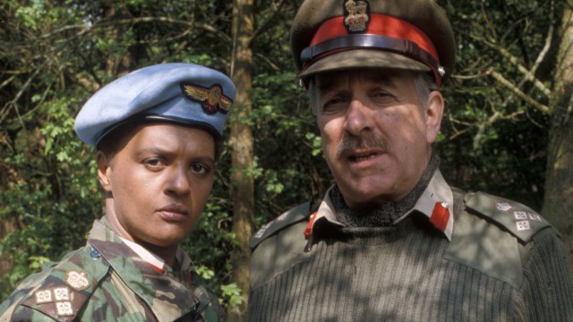 In 1989's 'Battlefield,' Brigadier Lethbridge-Stewart joined forces with his successor Brigadier Bambera (c) BBC Studios Doctor Who