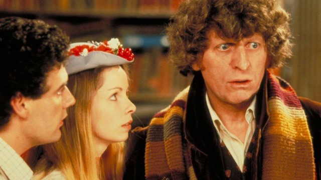 Chris, Romana, and the Doctor in 'Shada' (c) BBC Studios Doctor Who Fourth Doctor Lalla Ward