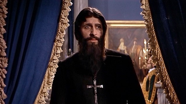 Tom Baker as the hypnotic Rasputin in Nicholas and Alexandra Doctor Who actors Fourth Doctor