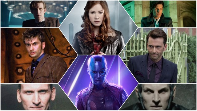 Just some of the Doctor Who actors who have crossed over into the MCU Marvel Cinematic Universe David Tennant Karen Gillan Matt Smith Christopher Eccleston Morbius Kilgrave Thor