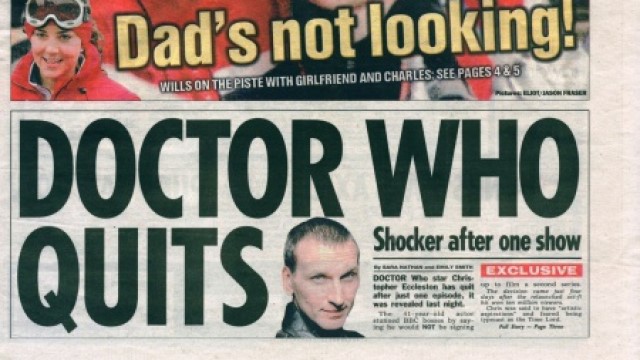 The Sun finally defeated the secrecy around the change of Doctor Who actors in 2005 Eccleston quits
