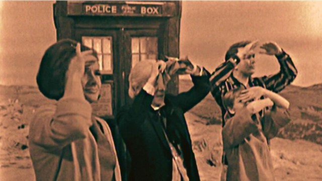 Doctor Who episodes 'The Executioners' and 'The Death of Time' brought the TARDIS to the twin sunned world of Aridius (c) BBC Studios Doctor Who the Chase First Doctor Ian Barbara Vicki