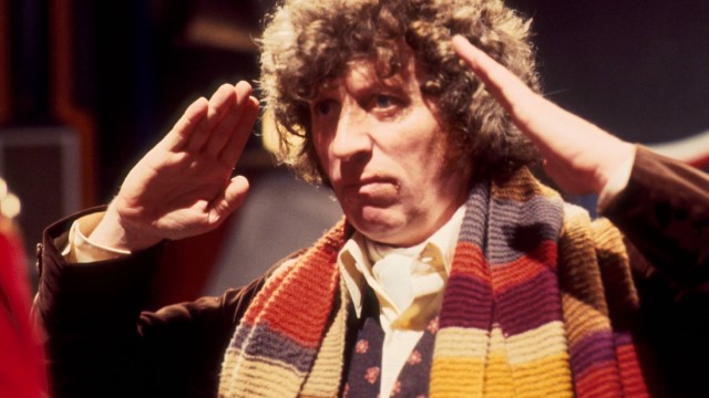 The Doctor wears a cravat, teamed with an ivory shirt, floral waistcoat and brown velvet coat, in 'The Pirate Planet' (c) BBC Studios Doctor Who